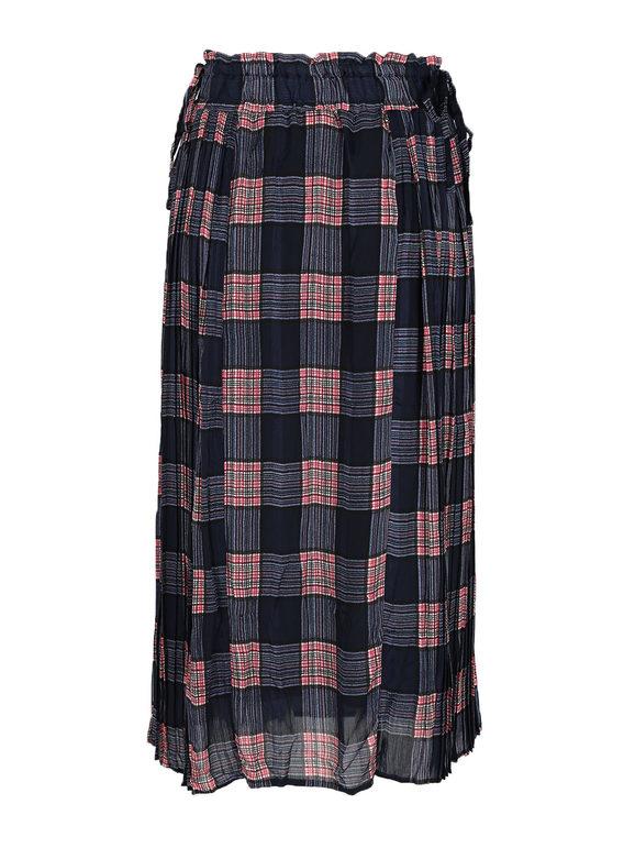 Long checked skirt
