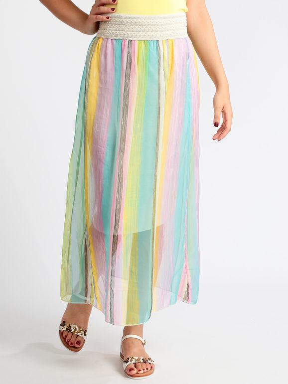 Long colored voile skirt
