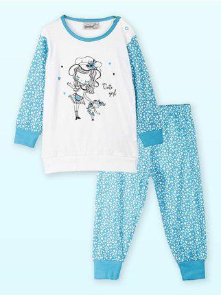 Long cotton baby girl pajamas