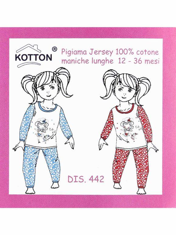 Long cotton baby girl pajamas