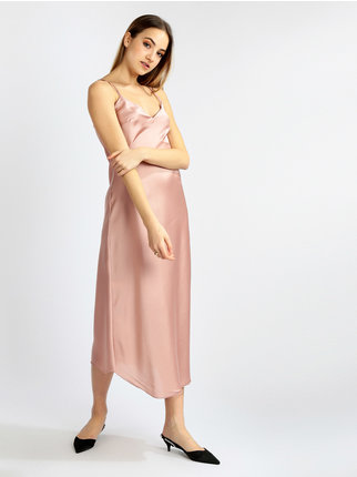 Long dress for woman in satin