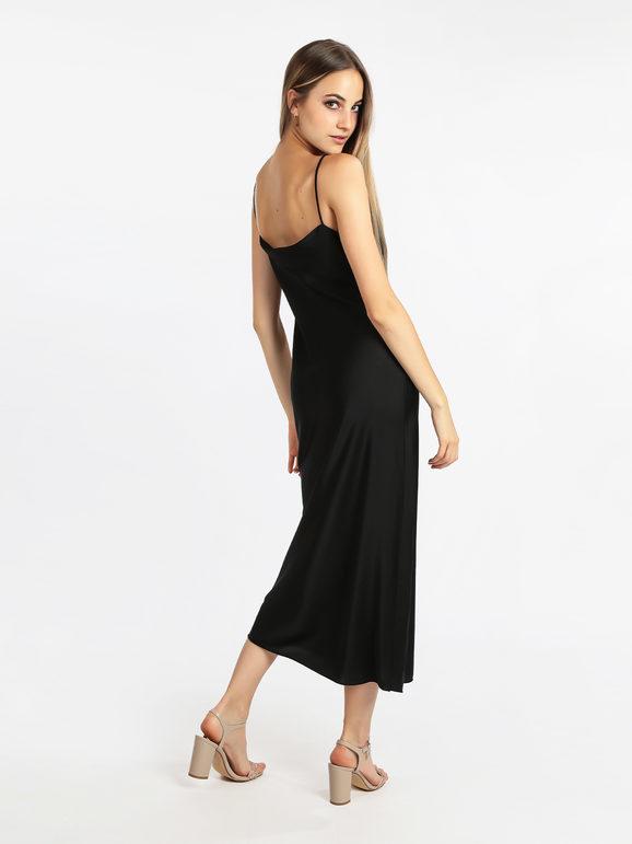 Long dress with waterfall neckline