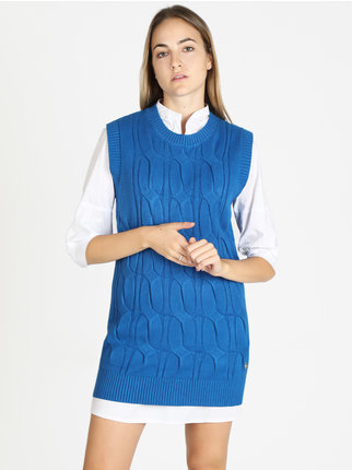 Long knitted vest for women