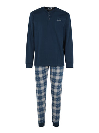 Long men's pajamas in cotton blend