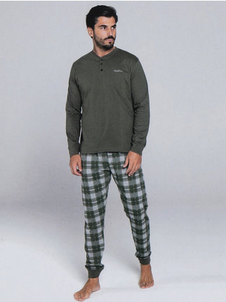 Long men's pajamas in cotton blend