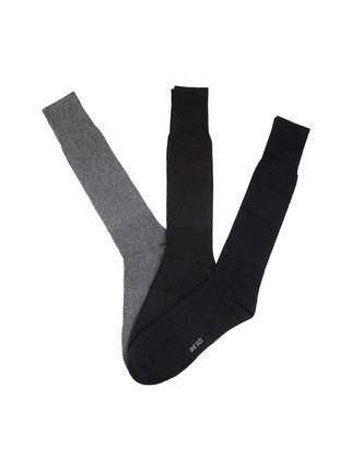 Long men's socks in warm cotton. Pack of 3 pairs