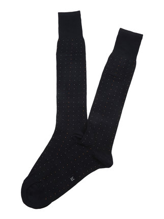 Long men's socks in warm polka dot cotton