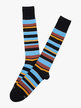 Long men's socks in warm striped cotton