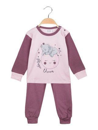 Long pajamas for baby girl with design print