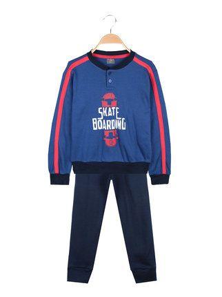 Long pajamas in warm cotton for boys