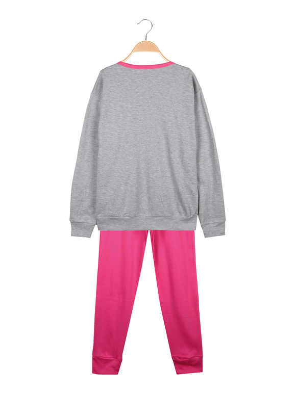 Long pajamas in warm cotton for girls
