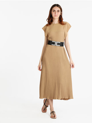 Long pleated dress for women