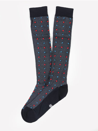 Long polka dot socks in warm cotton