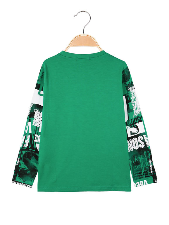 Long-sleeved boy's T-shirt with prints