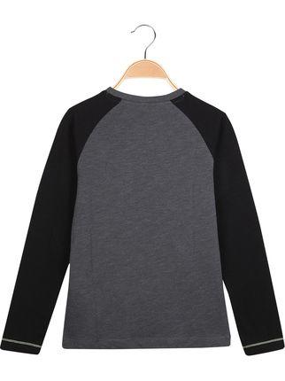 Long-sleeved crew-neck sweater with designs