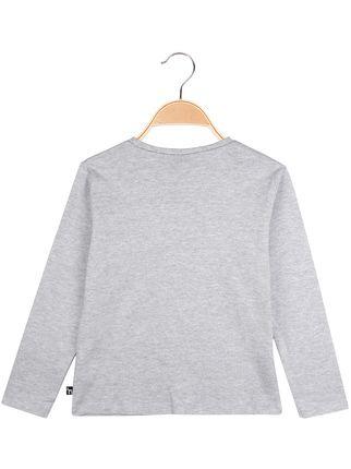 Long-sleeved shirt with gray print