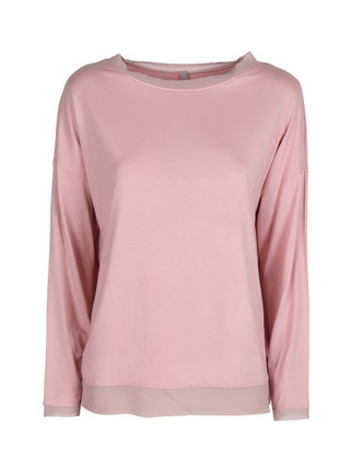 Long-sleeved women's t-shirt with voile details