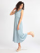 Long sleeveless silk effect dress for women