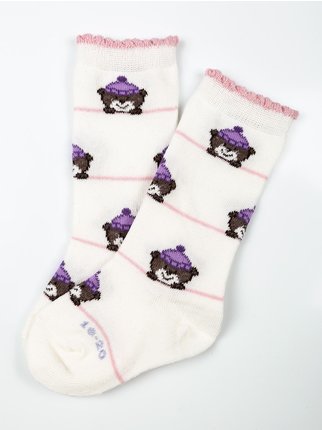Long socks for girls in warm cotton