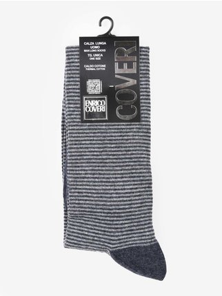 Long striped socks in warm cotton