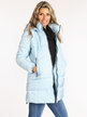 Long women's down jacket with hood