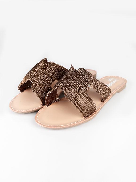 Low slippers with fabric band