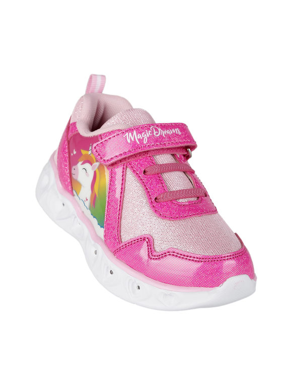 Lurex girl shoes with lights
