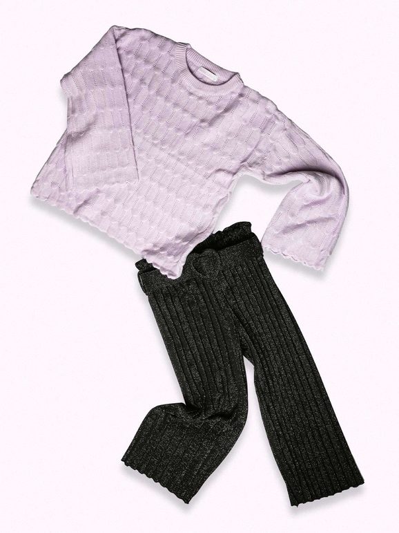 Lurex pleated trousers for girls