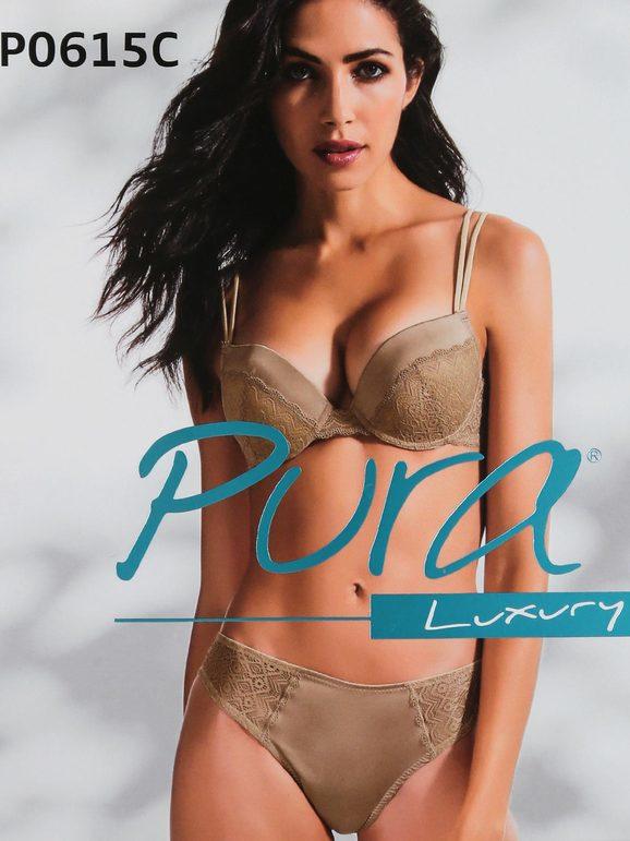 Luxury P0615C complete underwear with graduated push up bra + Brazilian