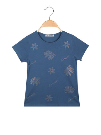 Mädchen-T-Shirt mit Strassblumen