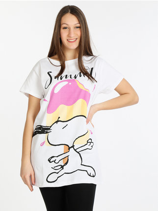 Mafalda et Snoopy  T-shirt maxi manches courtes femme
