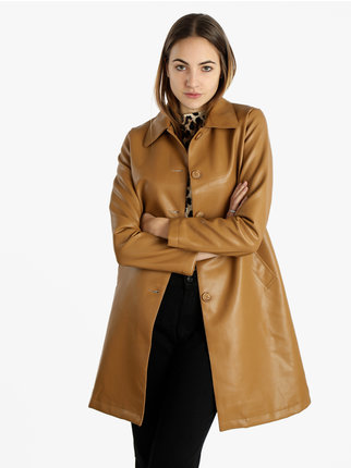 Manteau femme en éco-cuir