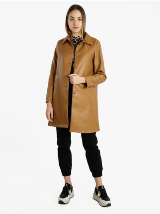 Manteau femme en éco-cuir