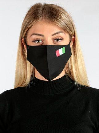 Mascherina protettiva in cotone con bandiera Italia