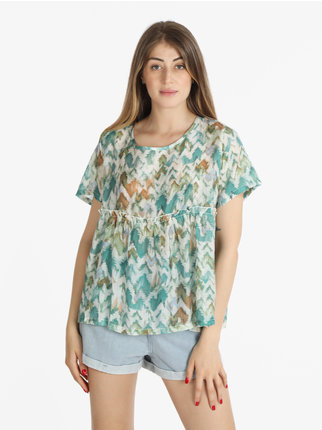 Maxi blusa de mujer con estampado multicolor