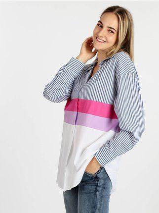 Maxi camicia donna in cotone oversize