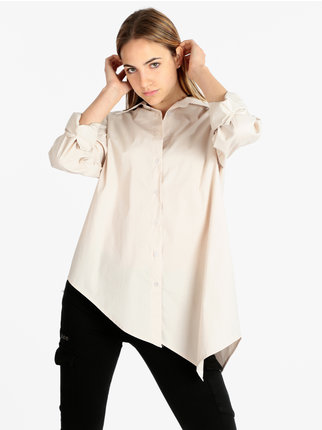 Maxi camicia donna oversize in cotone