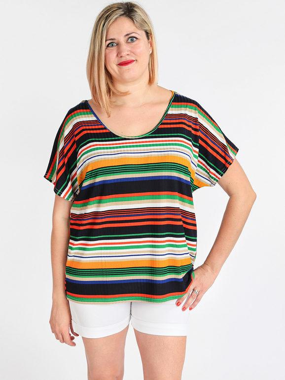 Maxi t-shirt donna colorata con righe