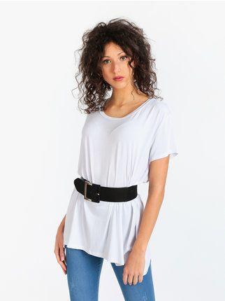 Maxi t-shirt woman in one color