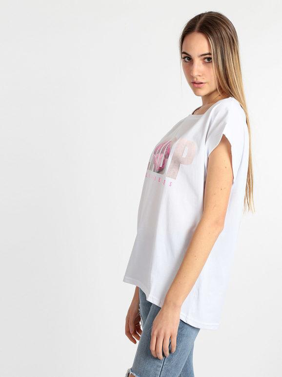 Maxi women's cotton t-shirt with writing