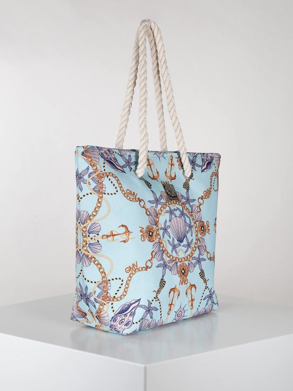Medium beach bag with prints