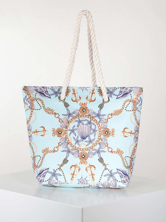 Medium beach bag with prints