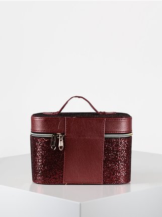 Medium glitter satchel beauty case
