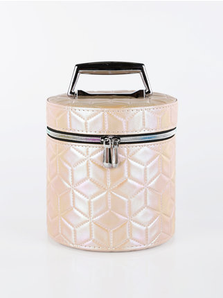 Medium quilted cylinder beauty case