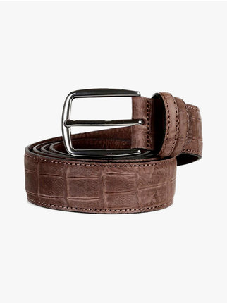 Men's belt in python leather