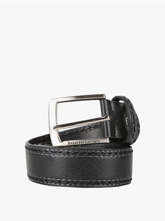 Men's belt with leather lining