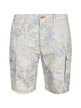 Men's bermuda with flowers in cotton and linen blend