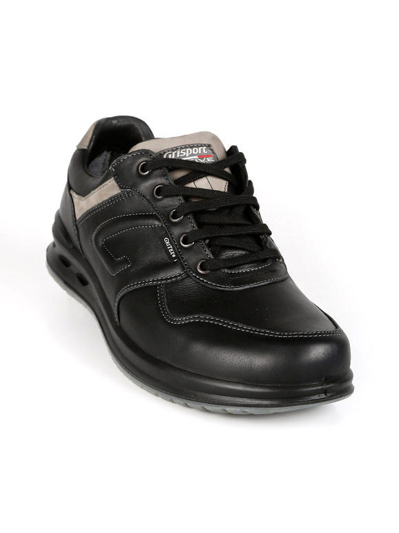 Men's black leather lace-up shoes