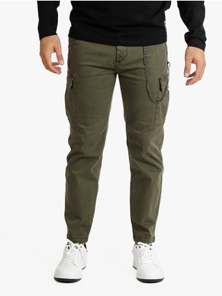 Men's cargo pants with chain