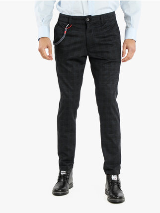 Men's casual trousers with checked print